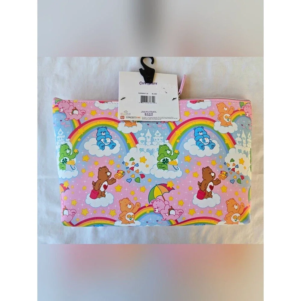 NWT Care Bears Rainbow Dreams Travel Pouch Large 12